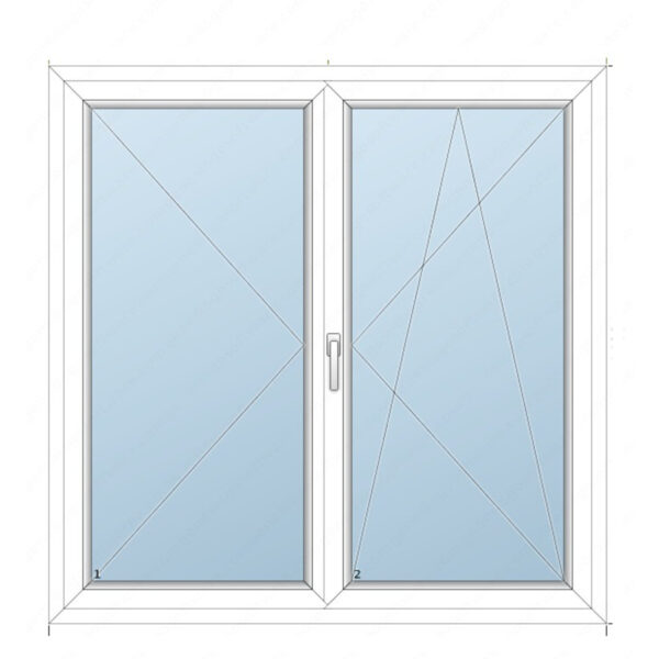 148x148 Műanyag kétszárnyas ablak /NY-BNY / 2 réteg üvegezés / KFS 148x148 Műanyag kétszárnyas ablak /NY-BNY / 2 réteg üvegezés / KFS