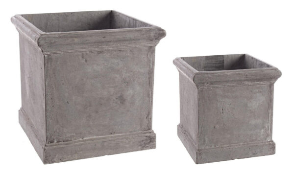 GREY szürke 2 darabos szögletes virágcserép szett GREY szürke 2 darabos szögletes virágcserép szett
