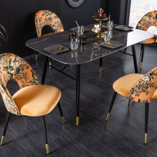 BOUTIQUE sárga bársony étkezőszék