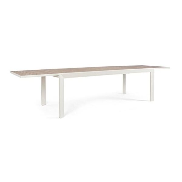 BELMAR fehér alumínium étkezőasztal 220-340 cm BELMAR fehér alumínium étkezőasztal 220-340 cm