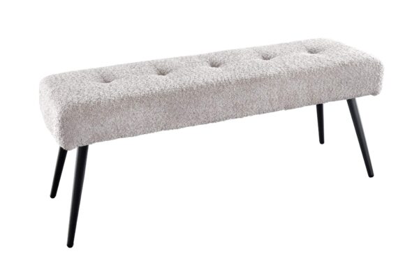 BOUTIQUE pezsgőszürke bouclé ülőpad 100cm BOUTIQUE pezsgőszürke bouclé ülőpad 100cm