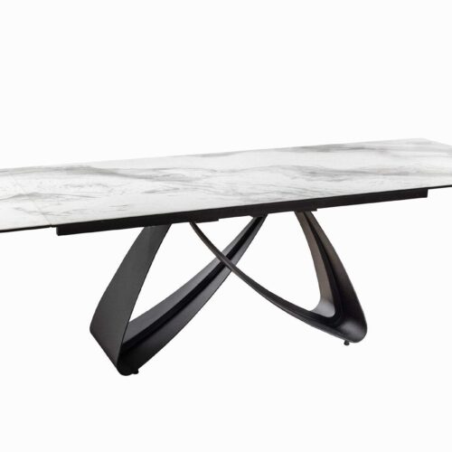 INFINITY fehér edzett üveg étkezőasztal 180-220-260cm INFINITY fehér edzett üveg étkezőasztal 180-220-260cm