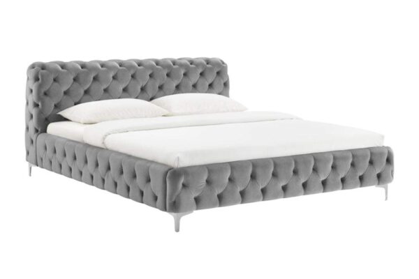 MODERN BAROCK szürke bársony ágy 160x200 cm MODERN BAROCK szürke bársony ágy 160x200 cm