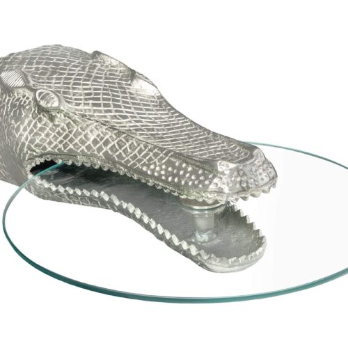WILDLIFE CROCODILE ezüst üveg lerakóasztal WILDLIFE CROCODILE ezüst üveg lerakóasztal