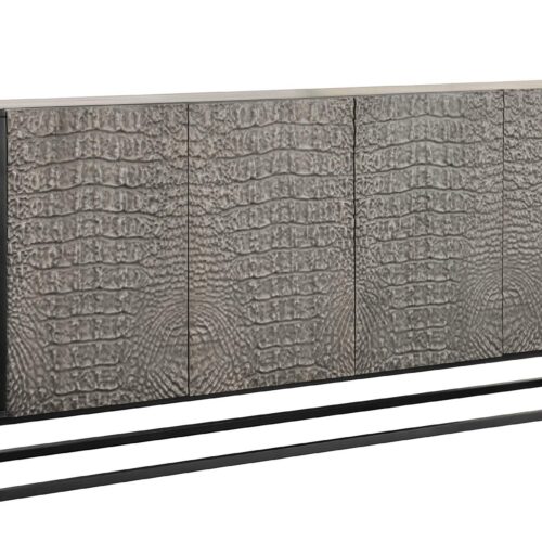 CROCO szürke-fekete mangófa tálalószekrény 3 ajtós CROCO szürke-fekete mangófa tálalószekrény 3 ajtós