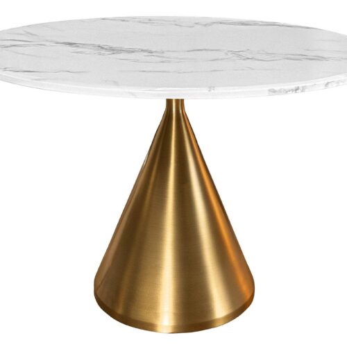 ELEGANCIA fehér műmárvány étkezőasztal 130 cm