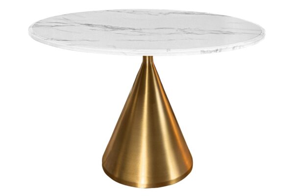 ELEGANCIA fehér műmárvány étkezőasztal 130 cm