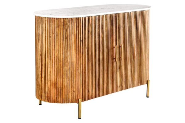 TRES CHIC fehér márvány komód 105 cm