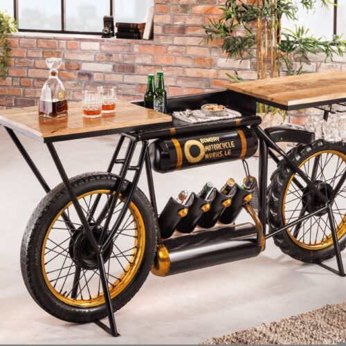 MOTORCYCLE barna mangófa konzol asztal 185cm MOTORCYCLE barna mangófa konzol asztal 185cm
