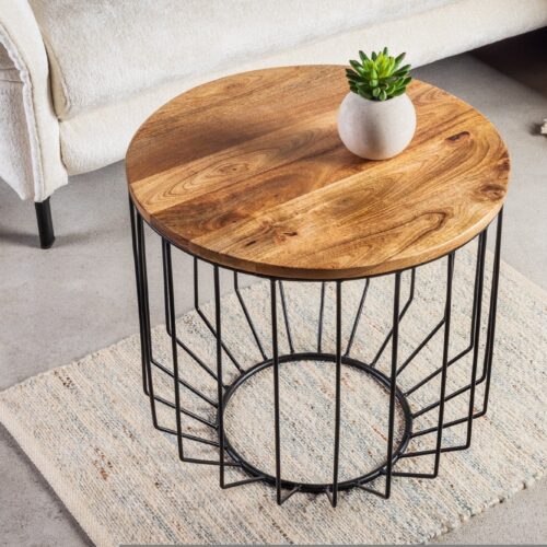 FACTORY LOFT barna mangófa dohányzóasztal 50cm FACTORY LOFT barna mangófa dohányzóasztal 50cm