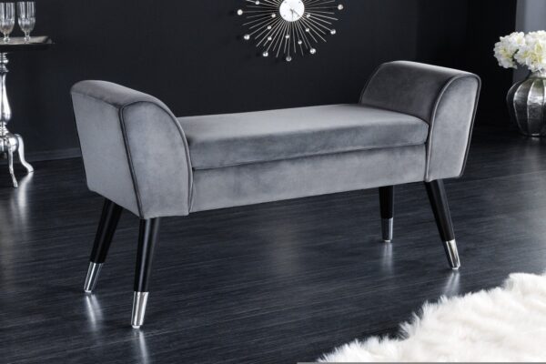 SCARLETT szürke bársony ülőpad 90cm SCARLETT szürke bársony ülőpad 90cm