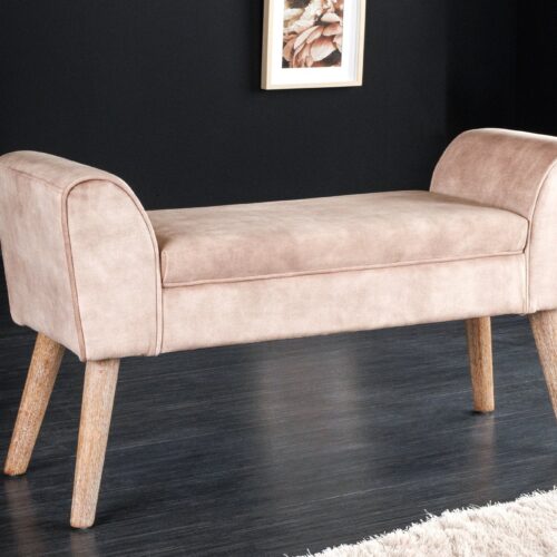 SCARLETT bézs bársony ülőpad 90cm SCARLETT bézs bársony ülőpad 90cm