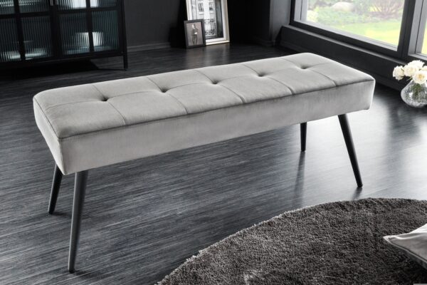 BOUTIQUE szürke bársony ülőpad 100cm BOUTIQUE szürke bársony ülőpad 100cm