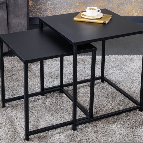 DURA STEEL 2 részes fekete acél dohányzóasztal 40cm DURA STEEL 2 részes fekete acél dohányzóasztal 40cm