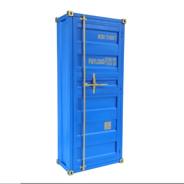 CONTAINER GLOBETROTTER kék bárszekrény mangófa fiókokkal 180cm CONTAINER GLOBETROTTER kék bárszekrény mangófa fiókokkal 180cm