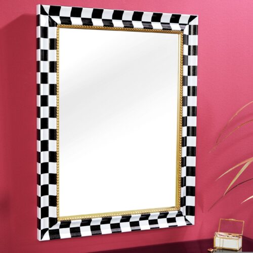 CHESS fekete fenyőfa fali tükör 80cm CHESS fekete fenyőfa fali tükör 80cm