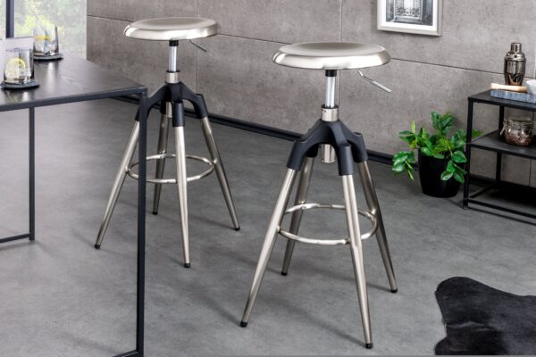 INDUSTRIAL ezüst fém bárszék 80cm INDUSTRIAL ezüst fém bárszék 80cm