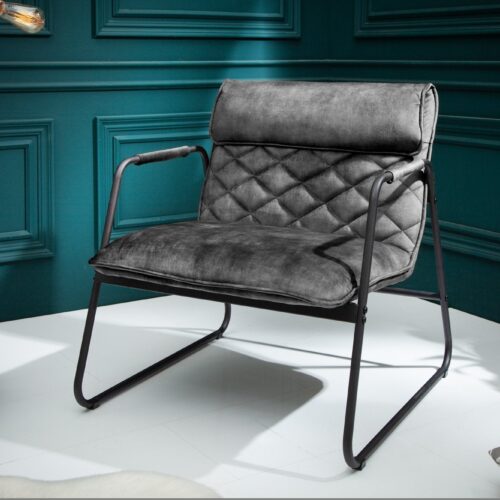 MUSTANG LOUNGER szürke bársony fotel MUSTANG LOUNGER szürke bársony fotel