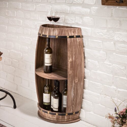 BODEGA barna fenyőfa hordó bortartó BODEGA barna fenyőfa hordó bortartó