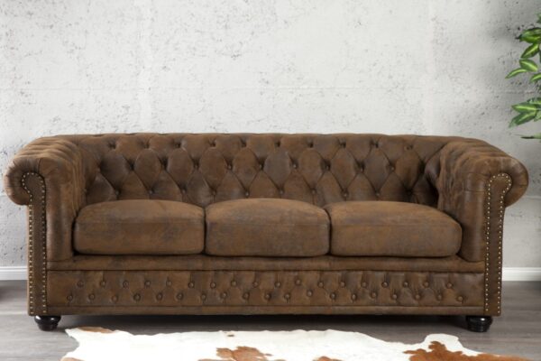 CHESTERFIELD 3 személyes antik barna kanapé CHESTERFIELD 3 személyes antik barna kanapé