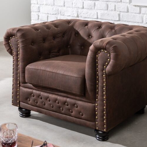 CHESTERFIELD barna mikroszálas fotel CHESTERFIELD barna mikroszálas fotel