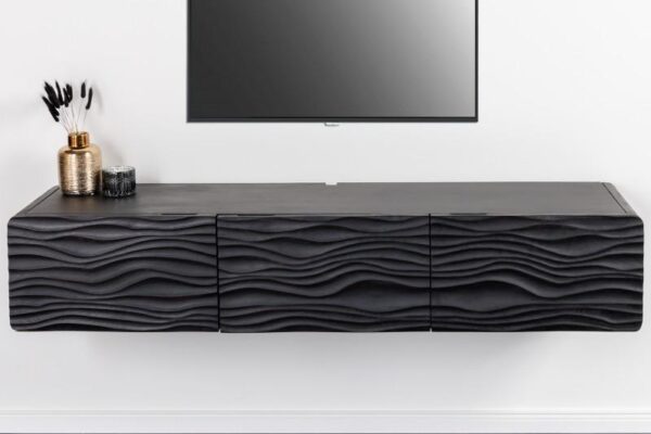 LAGOON fekete mangófa fali tv szekrény 160cm LAGOON fekete mangófa fali tv szekrény 160cm