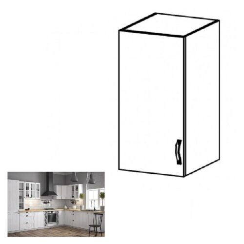 PROVANCE fehér mdf felső konyhaszekrény balos 40cm