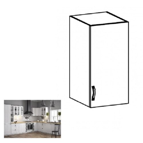 PROVANCE fehér mdf felső konyhaszekrény jobbos 40cm