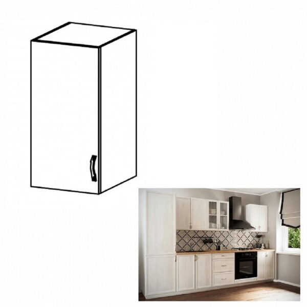 SICILIA fehér mdf felső konyhaszekrény balos 30cm