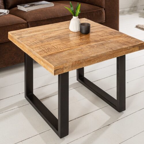 IRON CRAFT barna mangófa dohányzóasztal 60x60x45 IRON CRAFT barna mangófa dohányzóasztal 60x60x45