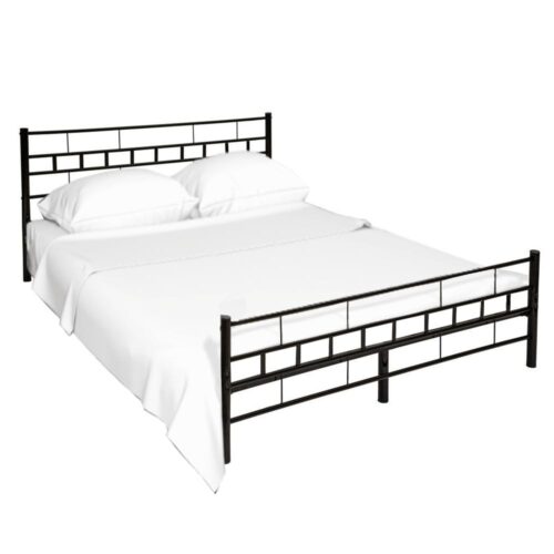 TAJGI fekete fém ágy 160x200cm
