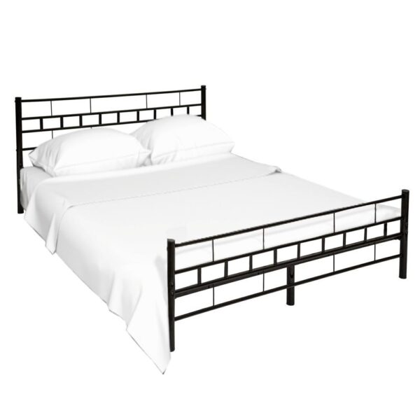 TAJGI fekete fém ágy 160x200cm