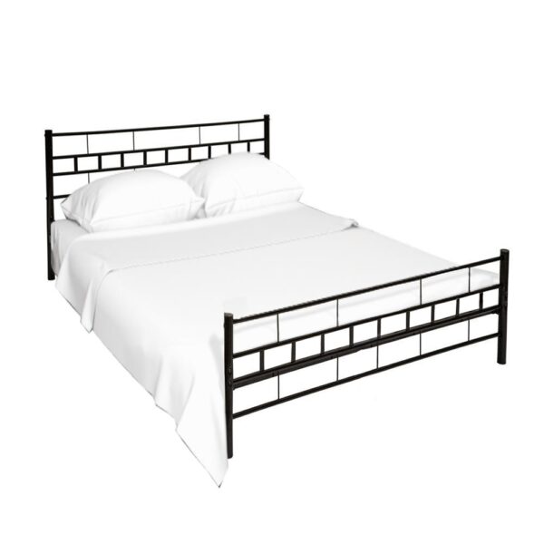 TAJGI fekete fém ágy 90x200cm