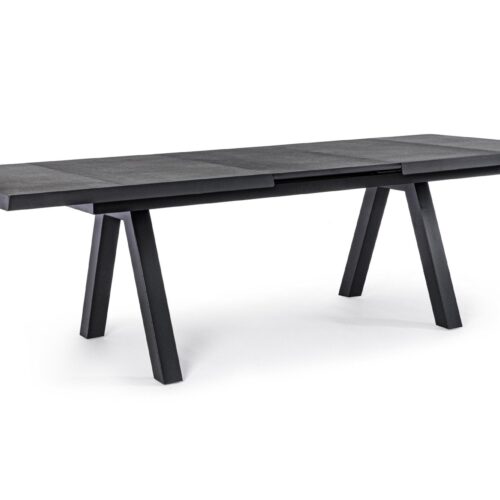 KRION fekete kerti bővíthető étkezőasztal 205-265cm