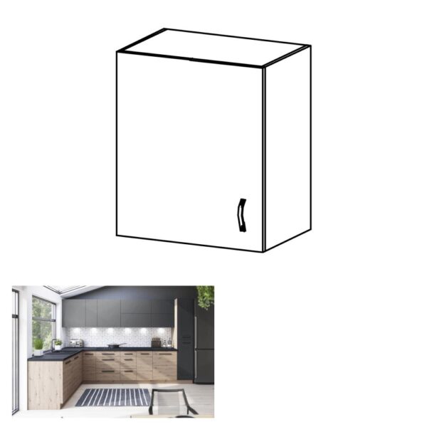 LANGEN szürke mdf felső konyhaszekrény balos 60cm