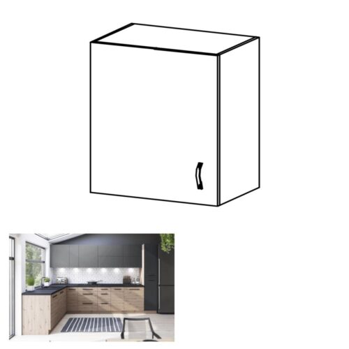 LANGEN II barna mdf felső konyhaszekrény balos 60cm LANGEN II barna mdf felső konyhaszekrény balos 60cm