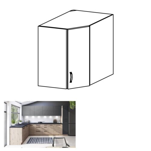 LANGEN szürke mdf felső sarok konyhaszekrény 60cm LANGEN szürke mdf felső sarok konyhaszekrény 60cm