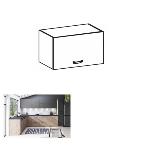 LANGEN szürke mdf felső konyhaszekrény 60cm