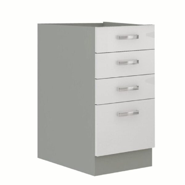PRADO fehér mdf fiókos alsó konyhaszekrény 40cm