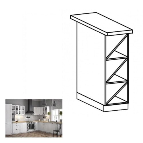 PROVANCE B fehér mdf alsó polcos konyhaszekrény 20cm PROVANCE B fehér mdf alsó polcos konyhaszekrény 20cm