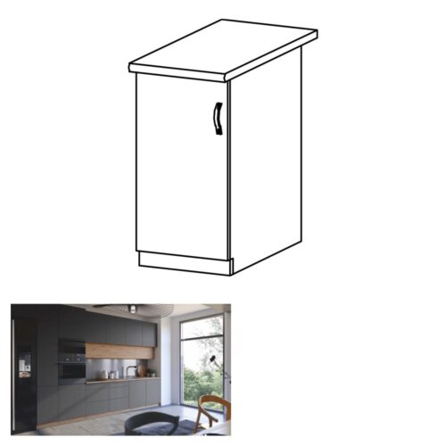 LANGEN szürke mdf alsó konyhaszekrény balos 40cm LANGEN szürke mdf alsó konyhaszekrény balos 40cm