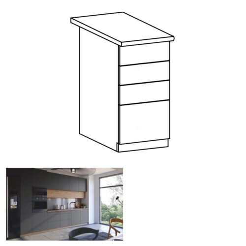 LANGEN szürke mdf fiókos alsó konyhaszekrény 40cm LANGEN szürke mdf fiókos alsó konyhaszekrény 40cm
