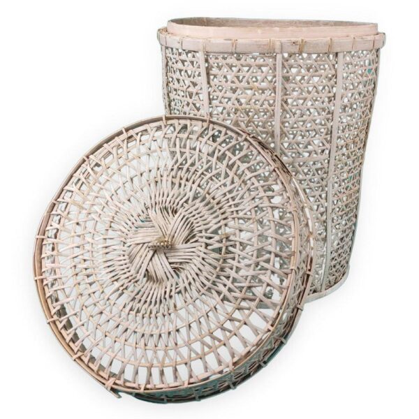 LAUNDRY fehér rattan szennyeskosár L LAUNDRY fehér rattan szennyeskosár L