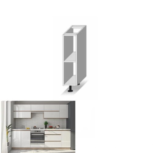LINE II fehér mdf alsó polcos konyhaszekrény 20cm
