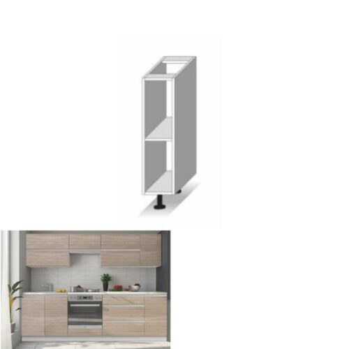LINE fehér mdf alsó polcos konyhaszekrény 20cm