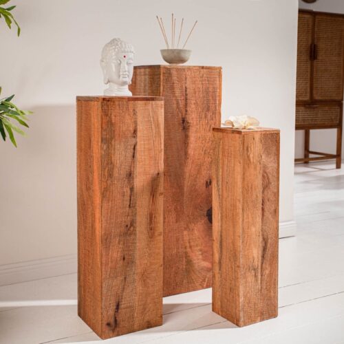 MAKASSAR barna mangófa lerakóasztal 25x25x80 MAKASSAR barna mangófa lerakóasztal 25x25x80