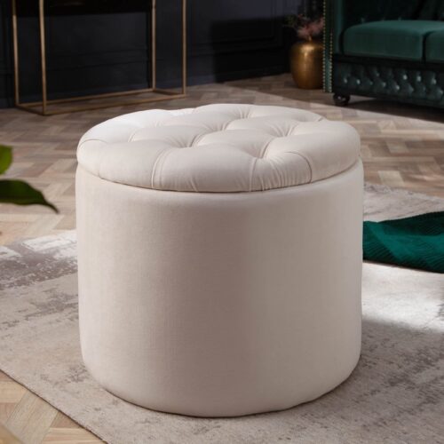 MODERN BAROCK bézs bársony hokedli 50cm MODERN BAROCK bézs bársony hokedli 50cm
