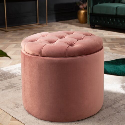 MODERN BAROCK rózsaszín bársony hokedli 50cm MODERN BAROCK rózsaszín bársony hokedli 50cm