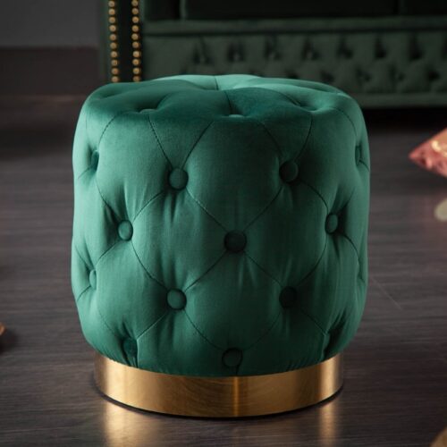 MODERN BAROCK sötétzöld és arany puff 38cm MODERN BAROCK sötétzöld és arany puff 38cm