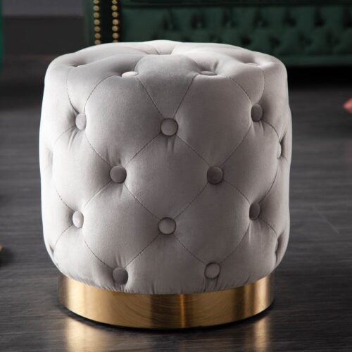 MODERN BAROCK szürke és arany bársony hokedli 35cm MODERN BAROCK szürke és arany bársony hokedli 35cm